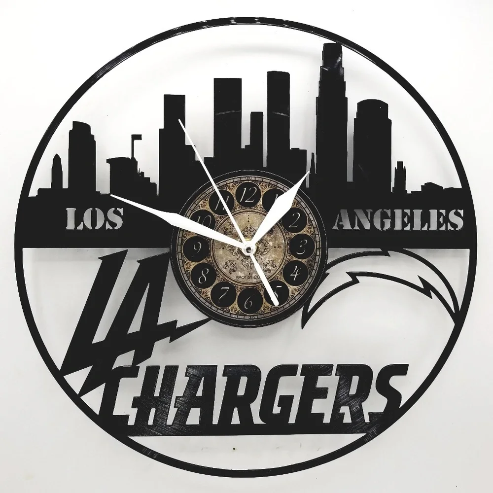 LOS ANGELES CHARGERS vinyl record clock